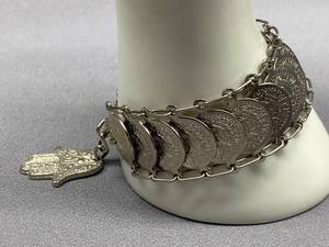 lot 70B image: Coin Bracelet with Hamsa Charm - Jerusalem