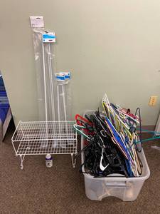 lot 71F image: Closet Organization Bundle Shelving, Rods & Hangers