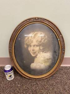 lot 75F image: Vintage Oval Sepia Portrait in Ornate Frame