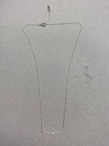 lot 76B image: Minimalist Clear Stone Necklace, Sterling Silver Chain, Delicate Design