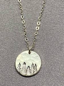lot 82B image: Sterling Silver Pendant Necklace with Nature Engraving