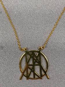 lot 83B image: 925 Gold-Tone Sterling Silver Geometric Pendant Necklace
