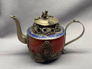 lot 95B image: Chinese Cloisonn Teapot with Dragon Design