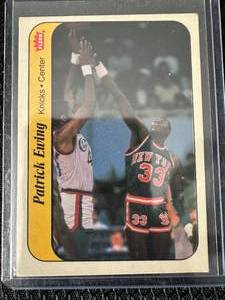 lot 15 image: Patrick Ewing 1986 Fleer Rookie Sticker #6