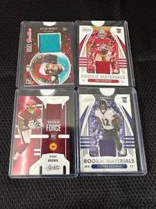 lot 42 image: LOT of (4) Bateman, Brown, Waddle, Sermon 2021 Panini Patch cards