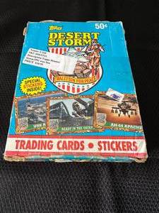 lot 48 image: 1991 Desert Storm Wax Box - Coalition for Peace Sealed Box