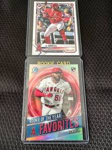 lot 50 image: LOT of (2) Jo Adell 2021 Topps Bowman Rookie cards.