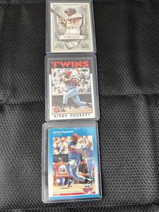 lot 19 image: LOT of (3) Kirby Puckett assorted cards