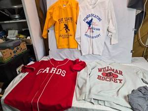 lot 235 image: Lot of Vintage Sports Apparel Including Jerseys and Sweatshirts