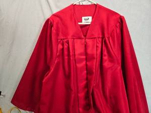 lot 242 image: Red Graduation Cap and Gown Set with Tassel, Size 510-60