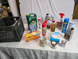 lot 243 image: Assorted Household and Pest Control Products Including Weed Killer and Raid Foggers - Partially Full