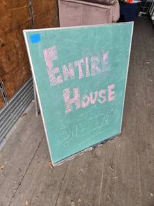 lot 20 image: Vintage Folding Chalkboard Easel Sign - Missing Parts of Bracket - 29 x 40.5
