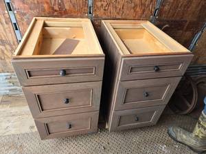 lot 34 image: Pair of Like New Base Cabinets with Soft Close Drawers