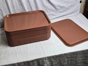 lot 59 image: Stack of Brown Plastic Serving Trays