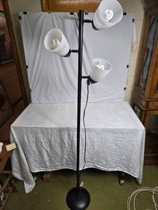lot 154 image: Black Floor Lamp with Triple Adjustable Light Fixtures