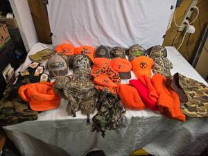 lot 226 image: Camouflage and Blaze Orange Hats