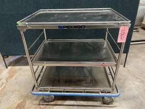 MSRP $2000 Pedigo Stainless Steel 3-Shelf Surgical Case Service Supply Cart - In Excellent Condition