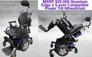MSRP $20,000 Quantum Q6 Edge 2 iLevel Compatible (Allows Height Adjustment To Be Added) Power Tilt Wheelchair -Excellent Working Condition &amp Super Fast Has Charger (Not Pictured)