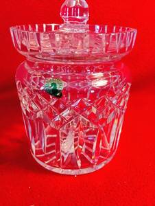 lot 5 image: Lismore Biscuit Barrel Waterford Lead Crystal