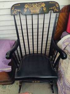 lot 11 image: BlackGold Antique Rocking Chair