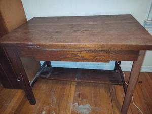 lot 20 image: St. Johns Tables Solid Wood Desk wDrawer