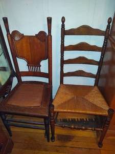 lot 22 image: Two Wood Chairs