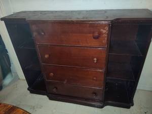 lot 41 image: Wood Sideboard with Secretary Drawer