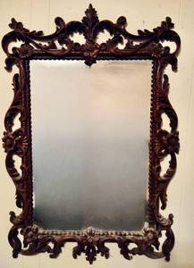 lot 46 image: Faux Wood Wall Mirror