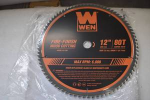 lot 29 image: WEN BL1280 12-Inch 80-Tooth Fine-Finish Professional Woodworking Saw Blade for Miter Saws and Table Saws