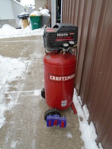 Craftsman 150 psi 17 gal air compressor. Builds slow but didnt test further. As shown.