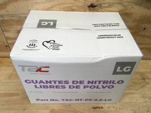 Case of TAC Powdered Free Nitrile Gloves Size Large