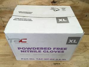 Case of TAC Powdered Free Nitrile Gloves Size XL