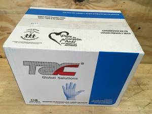Case of TAC Powder Free Blue Nitrile Gloves Size Large