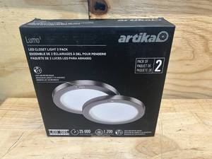 ARTIKA Lumo 8 in. 1-Light Modern Brushed Nickel Integrated LED Flush Mount Ceiling Light Fixture for Kitchen or Bedroom