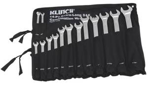 Klutch Extra-Long SAE Combination Wrench Set, 14 Pcs.