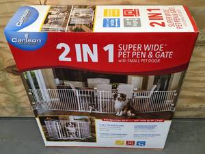 Carlson 2 In 1 Super Wide Pet Pen & Gate With Small Pet Door