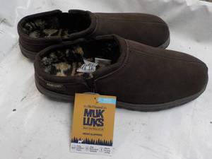 Muk Luks size Mens 12 Chocolate Sl...
