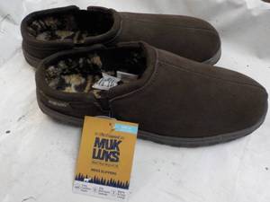 Muk Luks size Mens 12 Chocolate Sl...