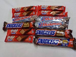 Kit Kat, 3 Musketeers and Snickers ...