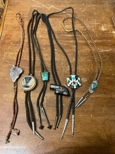 lot 94 image: Lot of 6 vintage bolo ties.