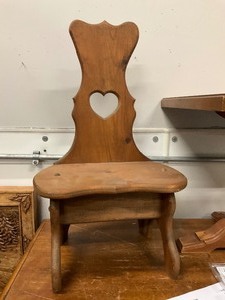 lot 23 image: Wooden Kids ChairStool