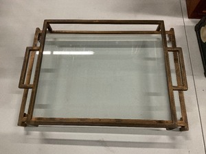 lot 68 image: Glass serving tray with handles