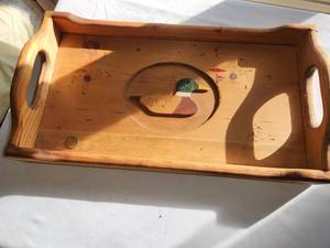 lot 221 image: Vintage Duck Carved Wooden Tray