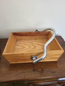 lot 222K image: Wooden Box with Metal Handle