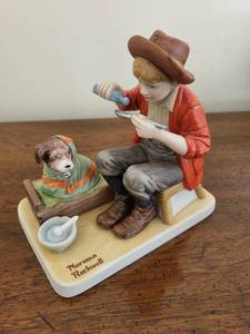 lot 236K image: Norman Rockwell Boy & Dog Figurine