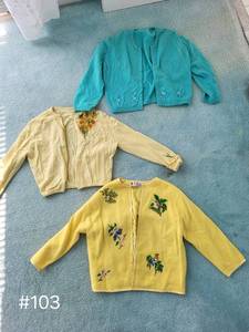 lot 103 image: Vintage Embroidered Cardigan Trio
