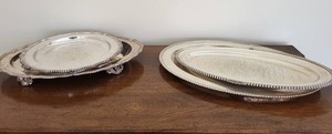 lot 111 image: Vintage Silver Plated Serving Trays