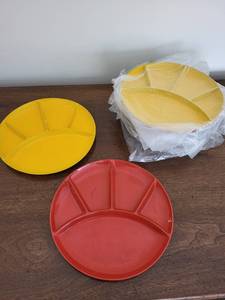 lot 241 image: Colorful Compartmental Plates Set