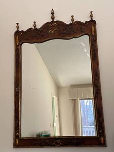 lot 65 image: Antique Carved Wood Mirror
