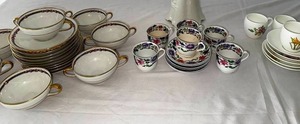 lot 129 image: C. Ahrenfeldt Limoges, Spode, and Mintons Porcelain Set